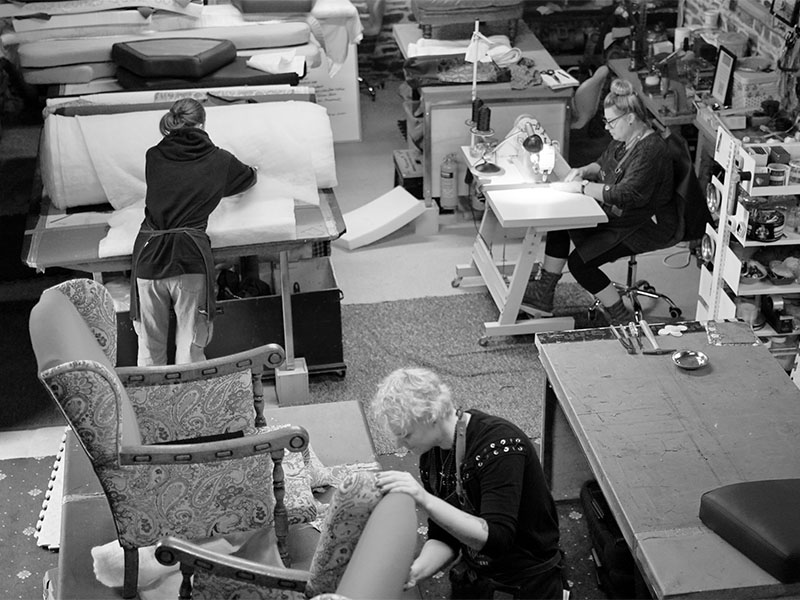 traditional upholstery workshop in Ceredigion, Wales