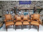 Set of 8 traditionally reupholstered dining chairs Set of 8 traditionally reupholstered dining chairs