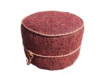 Round pouffe / footstool. Round pouffe / footstool covered to add a bit of colour to a beige caravan suite.