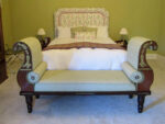 Neo-classical backless sofa; Anthony & Cleopatra in your bedroom. Neo-classical backless sofa; Anthony & Cleopatra in your bedroom.