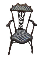Welsh Club chair Welsh Club chair with dotty designer fabric.