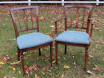 Pair of Sheraton-style chairs. Pair of Sheraton-style chairs with new upholstery.