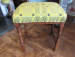Melin Tregwynt' footstool. Family heirloom covered in 'Melin Tregwynt' Welsh Tapestry.