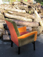 'Money For Nothing' Armchair. 'Money For Nothing' Armchair with fabric supplied from vintage velvet curtains.
