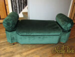 Unusual Victorian Ottoman Box. Unusual Victorian Ottoman Box with attached bolster cushions.
