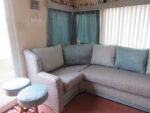 The other side of the caravan in Quay West, New Quay. Large static caravan, new foam, new cushions, 3 different fabrics.