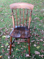 Wooden refurbished chair. An old wooden chair refurbished to give a new lease of life.