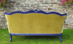 Designer 'Statement Piece' sofa (back). Designer 'Statement Piece' sofa showing sage-green Designers Guild velvet (back).