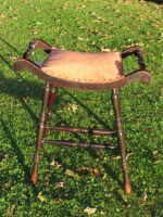 Antique curved seat bar stool. for Steve at the Furniture Cave. Antique curved seat bar stool.
