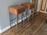 Ultracomida bar stools. Two of many refurbished bar stools at 'Ultracomida' in Aberystwyth.
