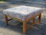 Ottoman zigzag stool. Large square ottoman stool with zigzag upholstery.
