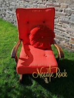 A vintage rocking chair given a new lease of life for Siwan in Aberystwyth. A vintage rocking chair given a new lease of life.