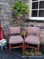 Four of these chairs, but they came two at a time, from a home in Llanilar. Four of these chairs, but they came two at a time.
