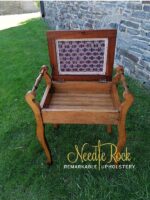 A delightful piano stool reupholstered in Melin Tregwynt luxury fabric A delightful piano stool reupholstered in Melin Tregwynt luxury fabric
